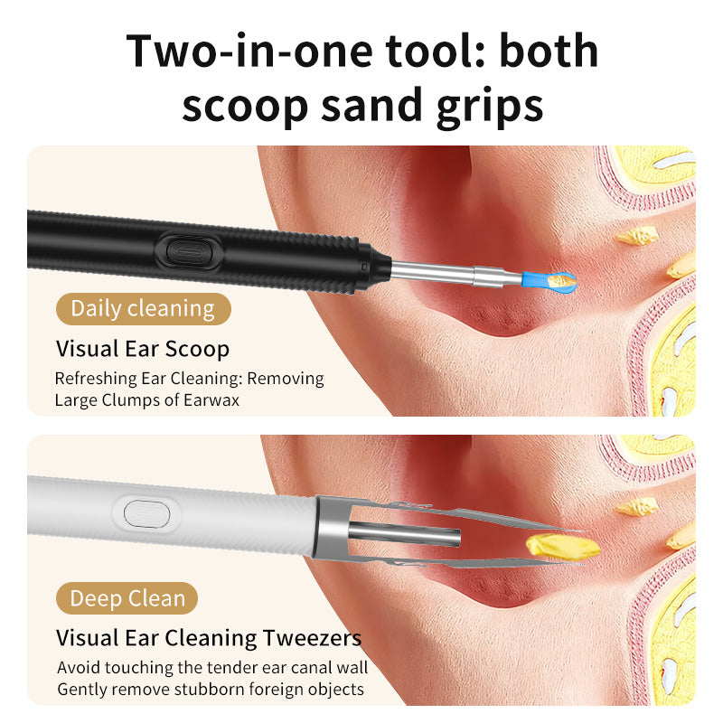 NonaEar™ 2‑in‑1 AI Visual Ear‑Wax Remover with Ear Spoon & Tweezer